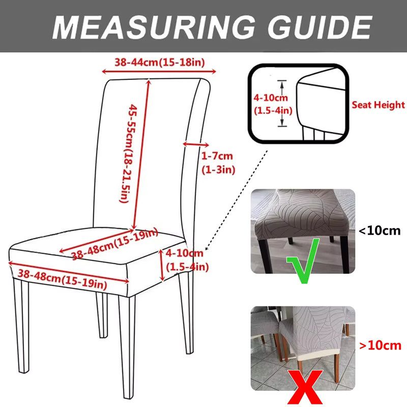 WANERQU Esszimmerstuhlbezüge aus Stretch Spandex in dünner Ausführung, einfarbige Sitzbezüge für Bankette und Zuhause - Bild 2