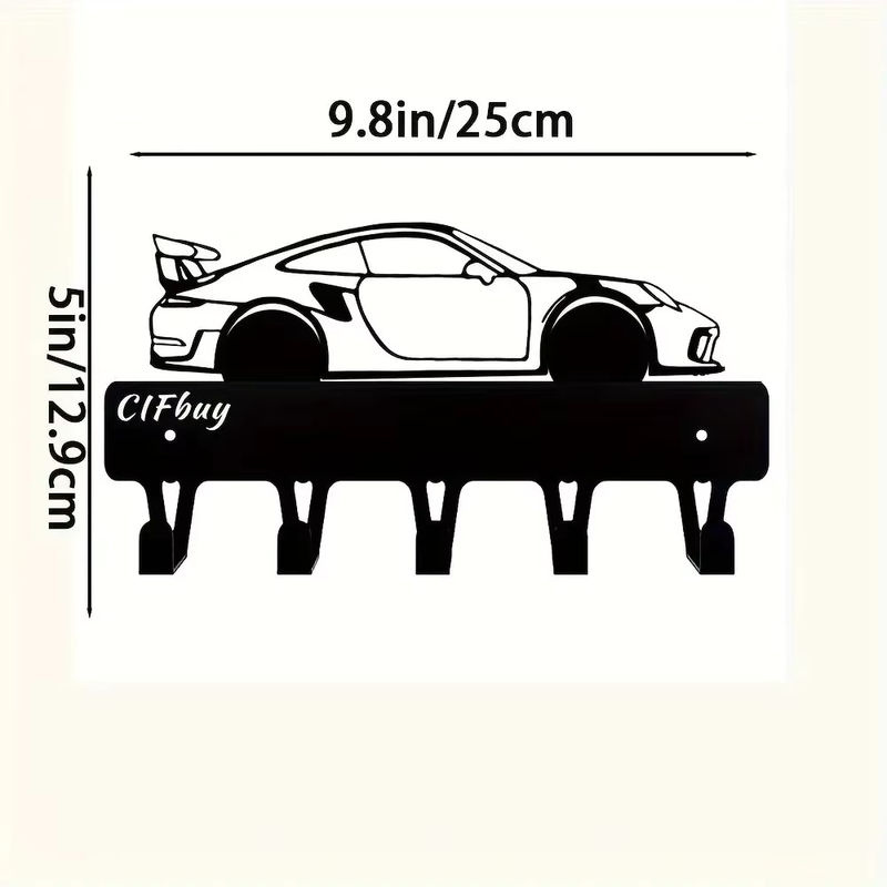 CIFBUY Sportwagen Wandkunst aus Metall in Schwarz zur Dekoration für Kinderzimmer und Wohnzimmer - Bild 2
