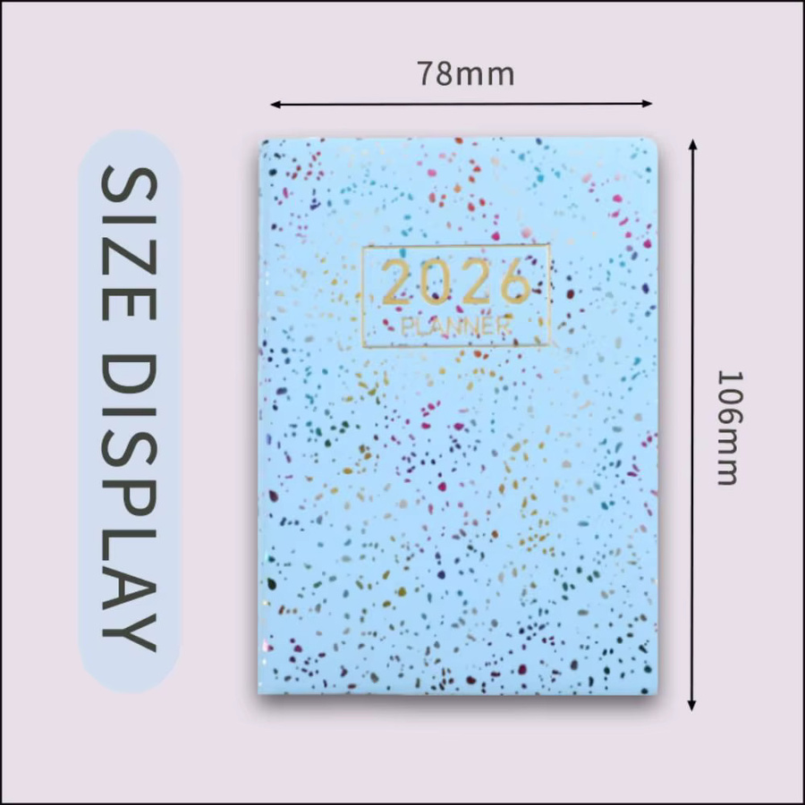 Tragbare A7 Agenda 2026 mit Hardcover und Kalender in Schwarz für Schule und Büro - Bild 6