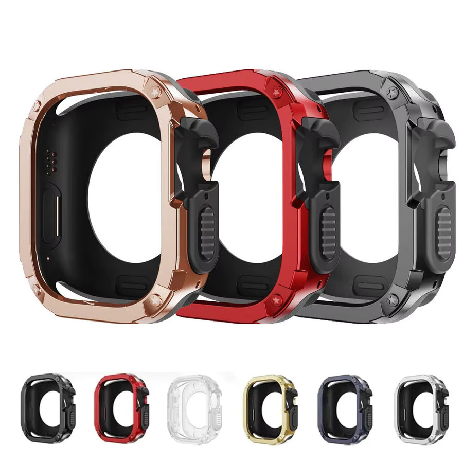 DLIBAND Uhrenzubehör Hollow Armor Case für Apple Watch, TPU + PC, Unisex - Bild 4