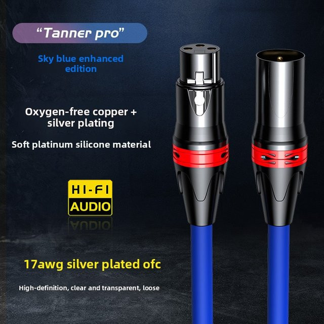 Tanner Pro Sky Blue 6N XLR-Mikrofonkabel aus sauerstofffreiem Kupfer, versilbertes symmetrisches Audiosignalkabel in Blau - Bild 1