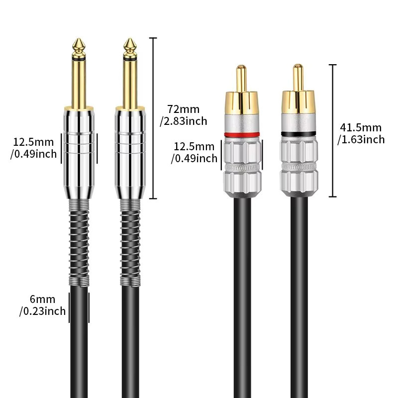 YYTCG Stereo-Klinkenkabel Schwarz, 3,5 mm Klinkenstecker auf 2 Cinch-Stecker für PC, DVD, TV und Lautsprecher - Bild 2