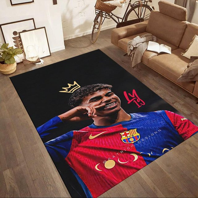 LivSpaceVibe Yamal Kicks The Ball Teppich mit Kinder-Motiv, rechteckig, mehrfarbig, Polyester, B/T: 150 x 100 cm - Bild 1