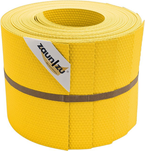 zaun zu Sichtschutzstreifen Delux-P Einzelstreifen Wabenstruktur Gelb, 10 Stück, Breite: 19 cm, Länge: 2,55 m - Bild 1