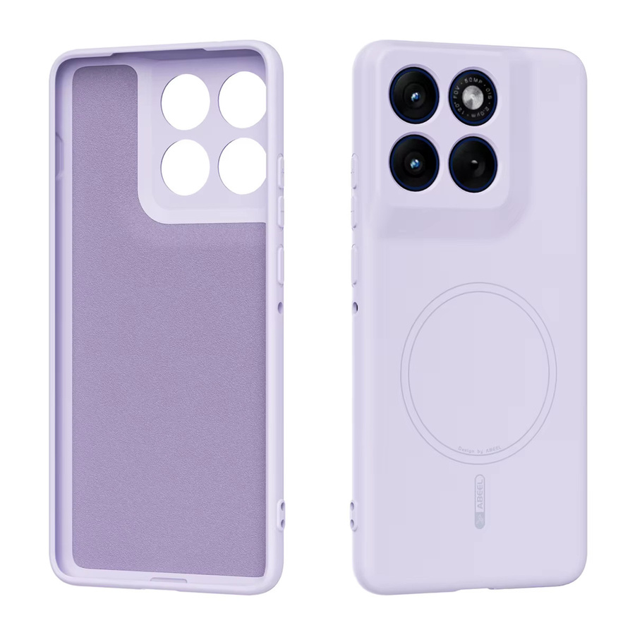 Magnetische MagSafe Silikon-Handyhülle mit Beflockung für Motorola Edge 70, Edge 60 Fusion, Moto Edge 70, Moto Edge 60S und Moto Edge 60 Pro in Beige und Purple - Bild 4