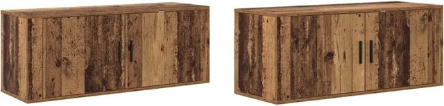 vidaXL Wand-TV-Schrank Set 2-teilig Altholz-Optik Braun B: 100 cm, H: 34,5 cm, T: 40 cm - Bild 1