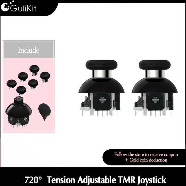 GuliKit TMR-Joystick mit 720 Grad Spannungseinstellung für Nintendo Switch Pro, Xbox Series und Elite Series 2 sowie PS4, PS5 Edge in Schwarz - Bild 1