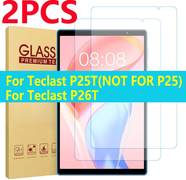 2 Stück Displayschutzfolie aus gehärtetem Glas für Teclast P25T und P26T 10,1 Zoll, transparent - Bild 1