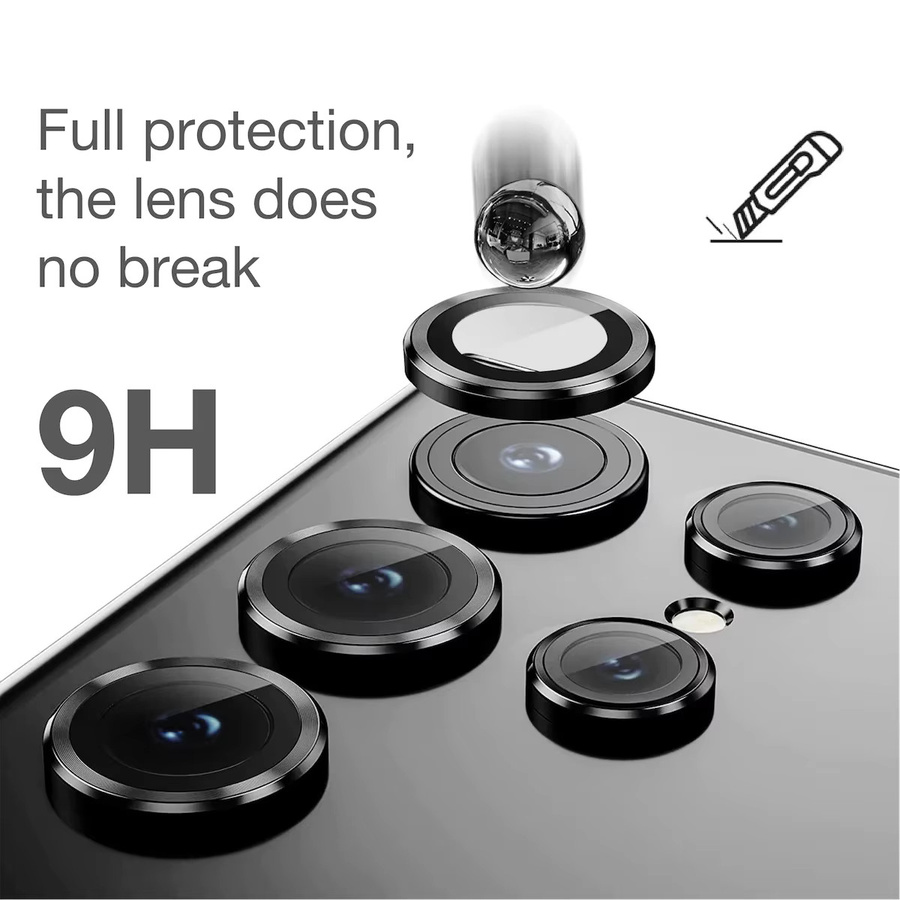 Objektivschutz aus gehärtetem Glas für Samsung Galaxy S25 Plus, S25 und S24 Ultra in Transparent und Blau - Bild 2