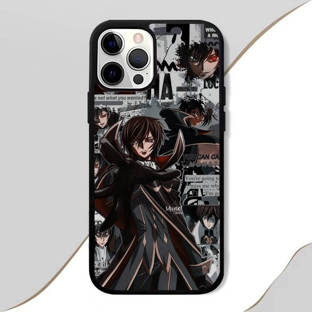 Anime Code Geass Handyhülle in Schwarz für Apple iPhone Modelle mit Aufkleber-Design aus Hartschale - Bild 1