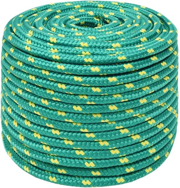 vidaXL Bootsseil aus Polypropylen in Grün, Durchmesser: 12 mm, Länge: 50 m - Bild 1