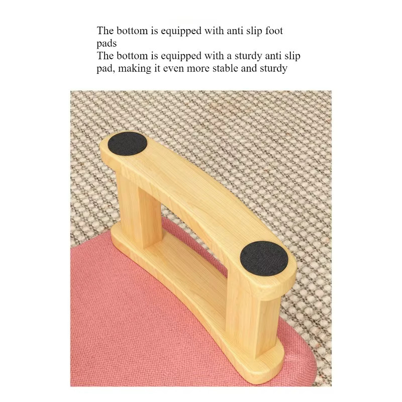 LIUSHADUOLA Hocker in Beige mit Stoffbezug und Holzgestell für das Wohnzimmer - Bild 2