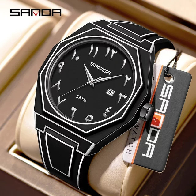 SANDA Armbanduhr Quarz, Schwarz, Herren, Datum - Bild 1
