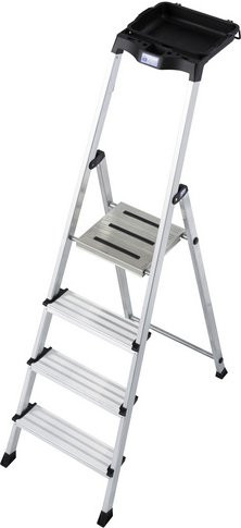 Krause MONTO Secury Stufen-Stehleiter aus Aluminium in Silber mit 4 Stufen - Bild 1