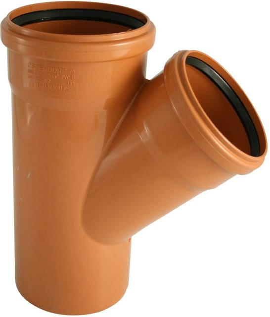 Marley Kanalgrundrohr-Einfachabzweig 45 Grad DN 160/125 in Orange - Bild 1