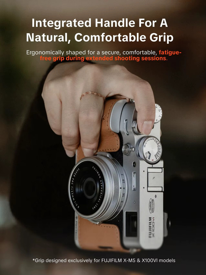 PGYTECH Leder-Kameratasche für FUJIFILM X-S20, X-T5, X-M5 und X100VI in Black und Brown - Bild 3