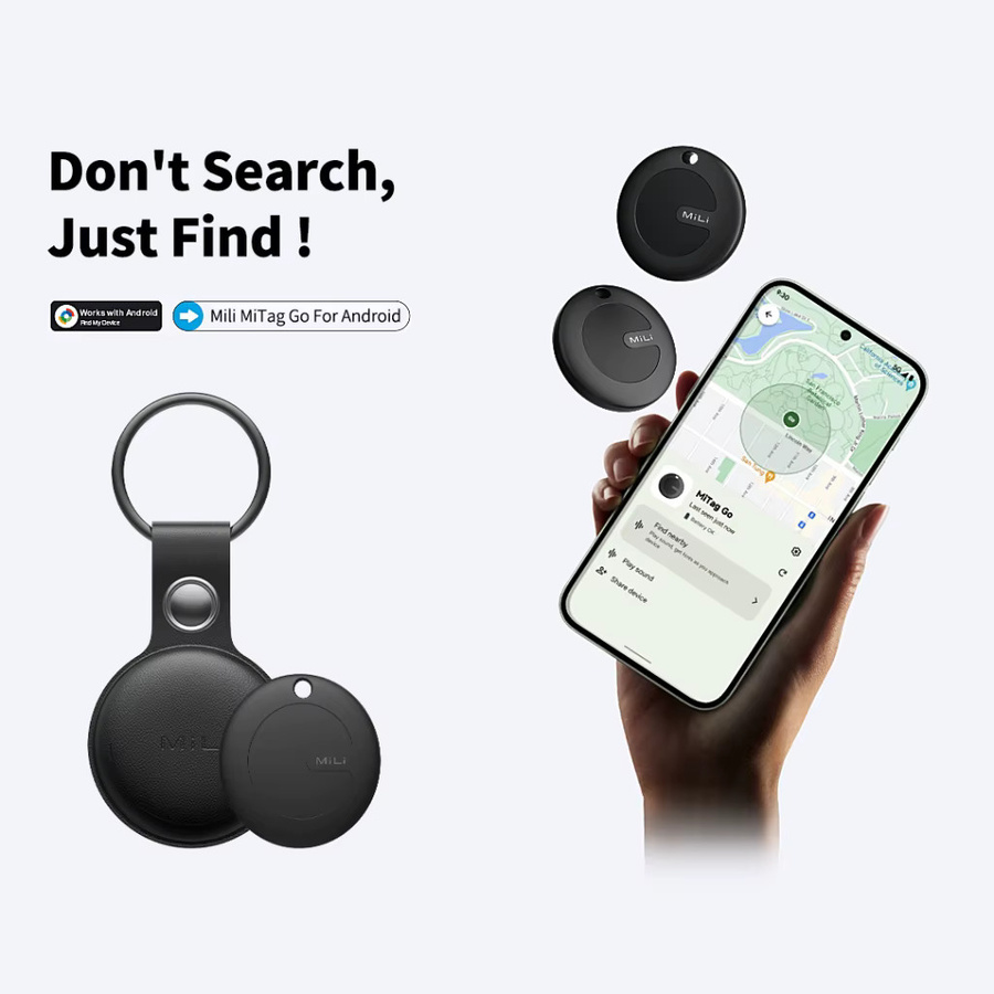 MiLi LiTag MiTag Autolocator Anti-Lost Smart Tag Set für Android und Google Find My Device, 4er-Set, Schwarz - Bild 2