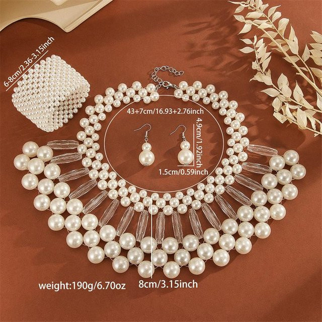 Lucky Star Jewelry Schmuck-Set, Halskette, Ohrringe, Armband, Zirkonia, Weiß, Damen - Bild 1