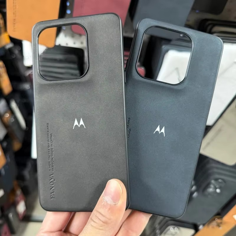 Business M LOGO Schafsleder-Lederhülle für Motorola Signature Edge 70 Ultra Fusion X70 Air Pro in Braun mit Silikon-Stoßfänger-Abdeckung - Bild 3