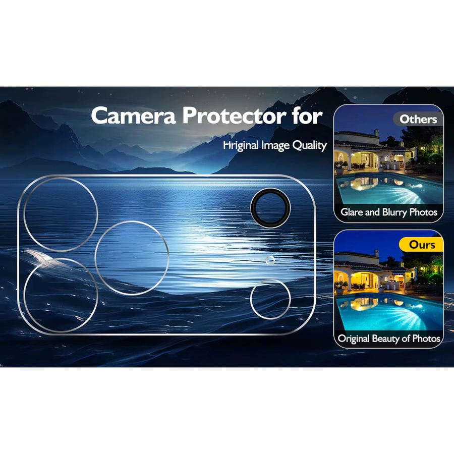 2 Stück Kamera-Objektivschutz aus gehärtetem Glas für Apple iPhone 17 Pro Max und iPhone 17 Pro, transparent, HD-Schutz mit vollständiger Abdeckung - Bild 3