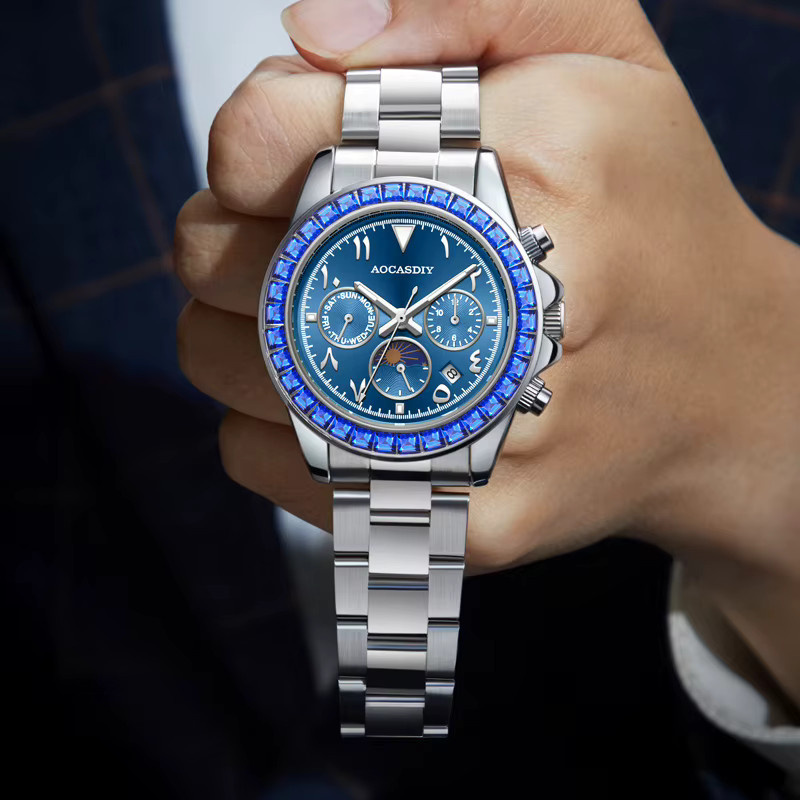 AOCASDIY Herrenuhr, Automatik, Edelstahl, Blau, Herren - Bild 2