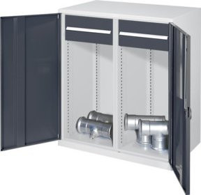 Kappes Schwerlastbeistellschrank Mod. 75 in Grau mit Vollblechtüren und 2 Schubladen, H x B x T: 111 x 60 x 60 cm - Bild 1
