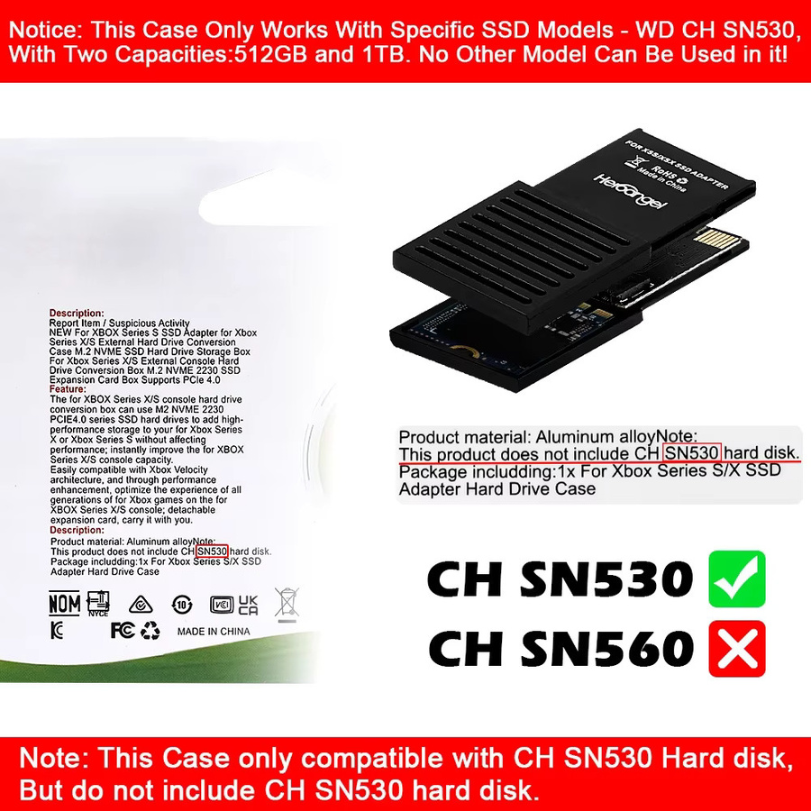 Hayoumon SSD-Adapter für Xbox Series X S, M.2 NVMe 2230 Konvertierungsbox, Schwarz - Bild 3