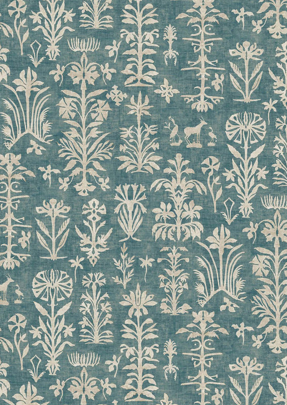Lewis & Wood Tapete Papyrus Marmara in Blau mit floralem und botanischem Design - Bild 2