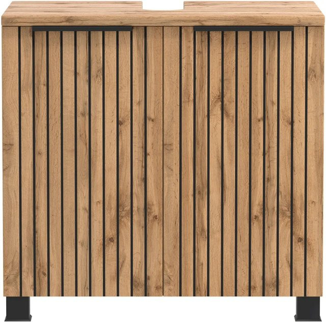 Held Möbel Unterbeckenschrank Manchester in Wildeiche mit 2 Türen und Soft-Close-Funktion, B/T/H: 54 x 60 x 35 cm - Bild 1