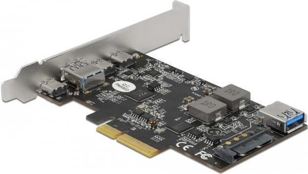 Delock USB-Erweiterungskarte PCIe x4 mit 3 x USB Type-C und 2 x USB Typ-A in Schwarz - Bild 2