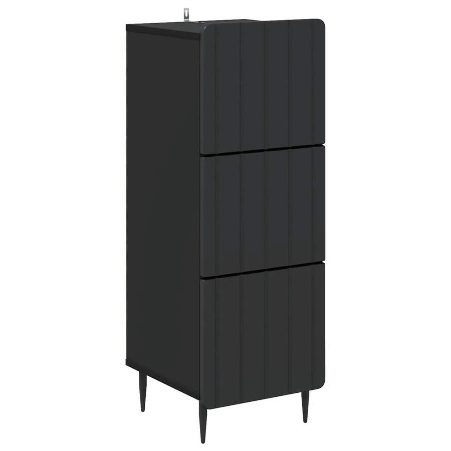 vidaXL Schubladenschrank Schwarz Modern B/T/H: 33 x 34,5 x 92 cm - Bild 2