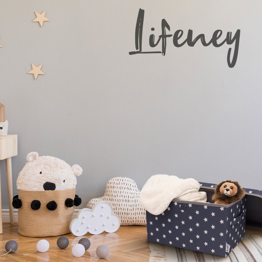 Lifeney Aufbewahrungsbox 2er-Set mit Deckel aus Stoff in Anthrazit und Weiß mit Sternen, B/T/H: 37 x 25 x 21 cm - Bild 2