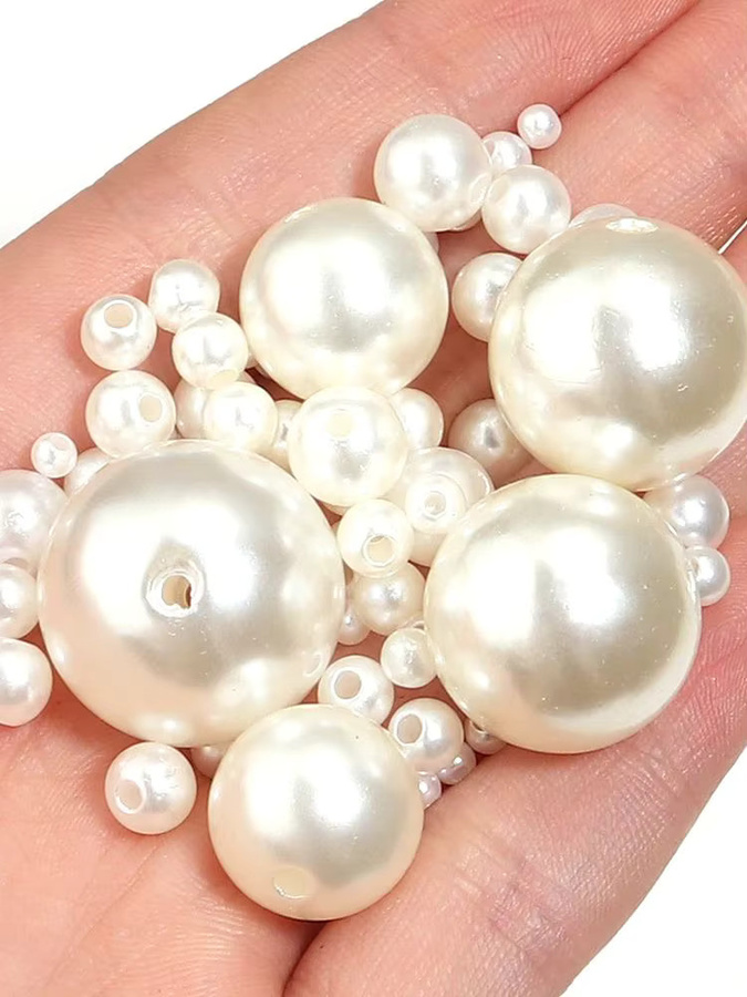 lingsai Perlen, Imitation Perle, Beige Weiß, 3-20mm, Unisex - Bild 7