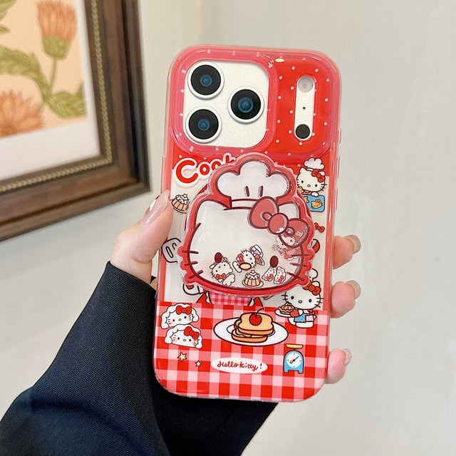 Sanrio Hello Kitty MagSafe Handyhülle mit Magnethalterung für iPhone 17 16 15 14 13 Pro Max in Rot - Bild 1