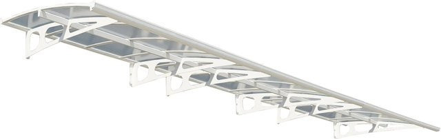 Palram Canopia Bordeaux Vordach in Weiß und Klar aus Acrylglas mit Regenrinne und Schrauben-Kit, B: 7 m, T: 1,4 m - Bild 1