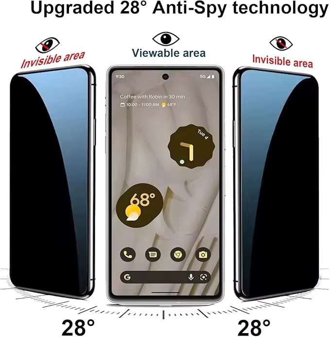 Anti-Spy Hydrogel Displayschutz Folie für Samsung Galaxy S25 Ultra S24 S23 S22 S25 FE S24 FE 5G Vollabdeckung Transparent - Bild 2