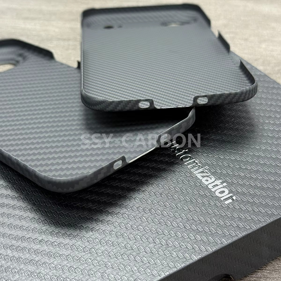 Echte Carbonfaser Schutzhülle für Apple iPhone 17 Air in Schwarz, ultradünne Aramid 600D 1500D Cover - Bild 3