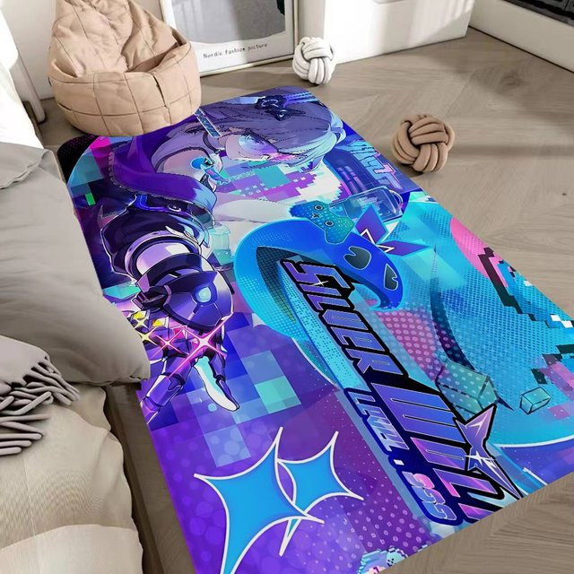 Silver Wolf Lv999 Honkai Star Rail Bodenmatte Retro Design Rutschfester Teppich für Wohnzimmer und Küche in Multicolour - Bild 1