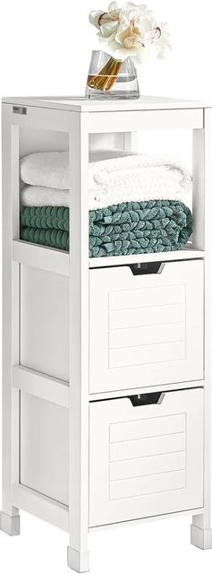 SoBuy Badezimmerschrank Badkommode mit 2 Körben und Badregal in Weiß, B/T/H: 89 x 30 x 30 cm, FRG127-W - Bild 1