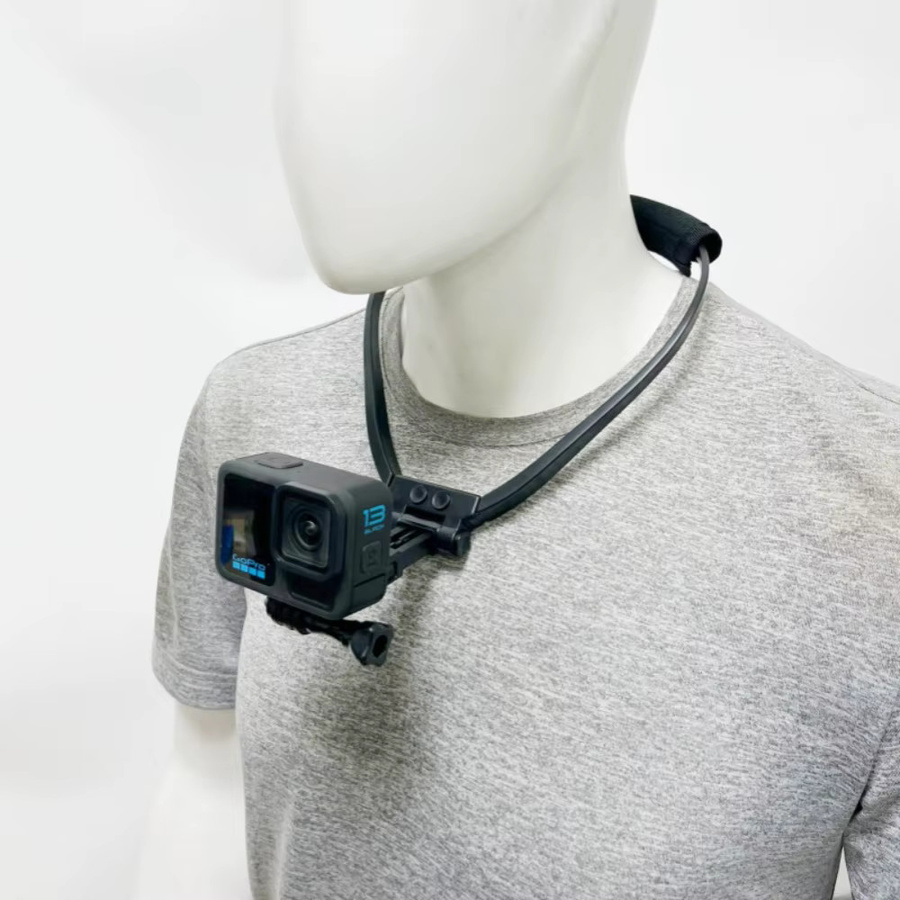 Wrumava 6-in-1 Halshalterung für Action-Kameras und Smartphones in Schwarz, kompatibel mit GoPro, Insta360 und DJI OSMO Action - Bild 2