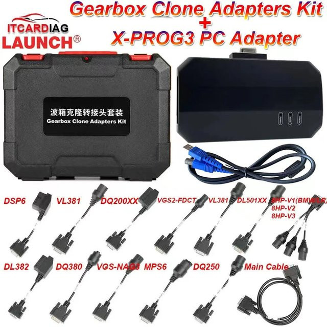 Launch Starten x431 X-PROG3 PC Adapter Kit für ECU Programmierung und Getriebe Klon Anschlüsse, Schwarz - Bild 1