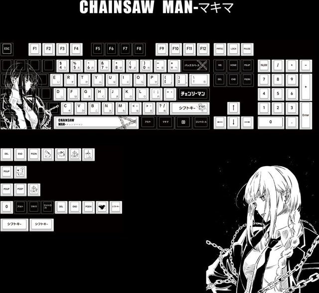 Chreey Makima Anime Tastenkappen Set in Weiß, 127 PBT Tastenkappen für mechanische Tastaturen (64/68/71/108 Layout) - Bild 1