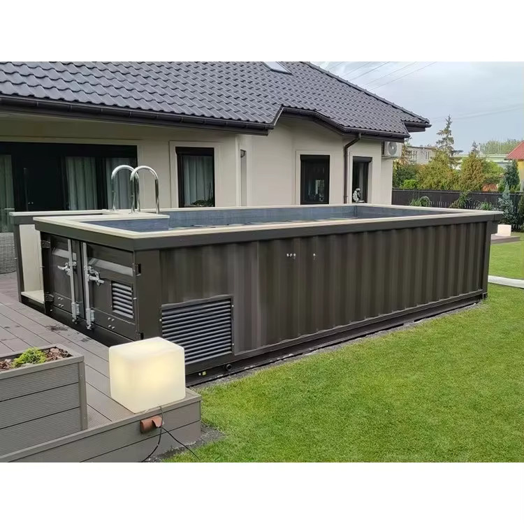 Rechteckiger 20-Fuß-Stahlbehälterpool in Grau für den Außenbereich - Bild 2