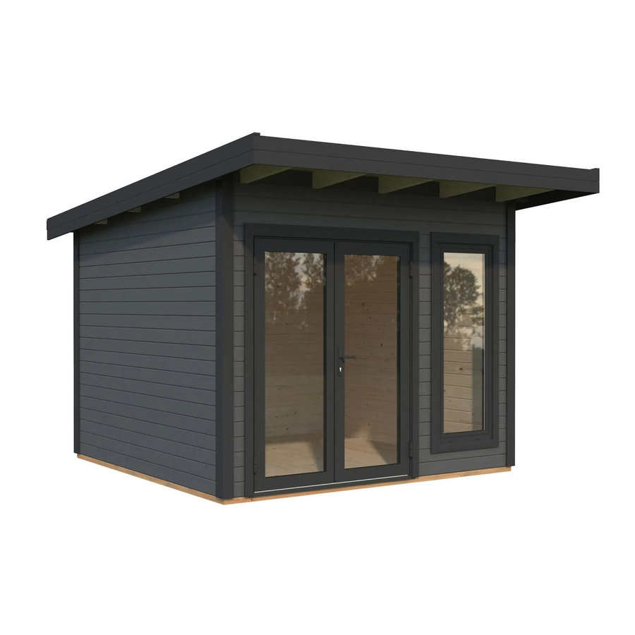 Palmako Holz-Gartenhaus Aurelia mit Pultdach in Dunkelgrau, B: 296 cm, T: 300 cm, H: 264 cm - Bild 2