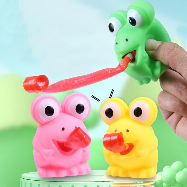 Activating Toys Zunge raus Frosch Fidget Spielzeug, 4er-Packung - Bild 1