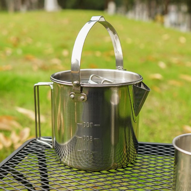 CLS&NOBANA Outdoor-Wasserkocher aus Edelstahl in Silber, 1,2 l - Bild 1