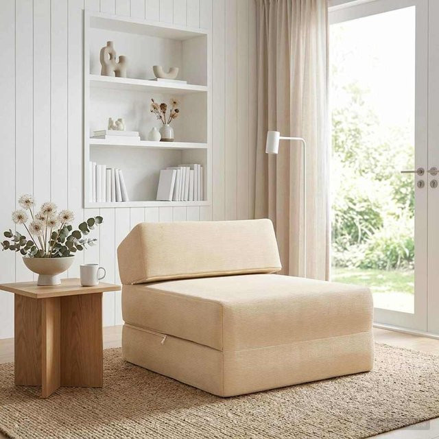 Klappbares Schlafsofa von Yiwydaa in Beige, B/T/H: 60 x 70 x 41 cm - Bild 1
