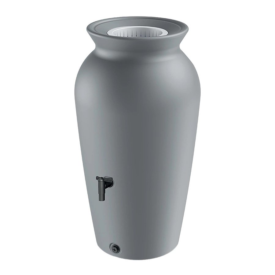 Waterform Regentonne Velcan 120 in Grau mit zwei Gewindeöffnungen und Filtereinsatz - Bild 2