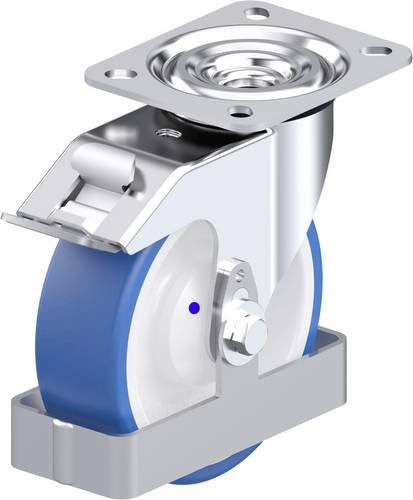 Blickle L-POTHS 125XKA-FI-FS Stahlblech-Lenkrolle in Blau mit 125 mm Rad-Durchmesser und 250 kg Tragfähigkeit - Bild 1