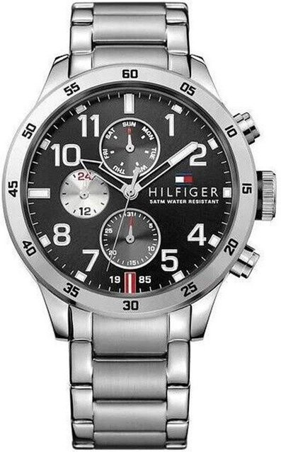 Tommy Hilfiger Chronograph, Quarz, Edelstahl, 46 mm, Herren, silber - Bild 1